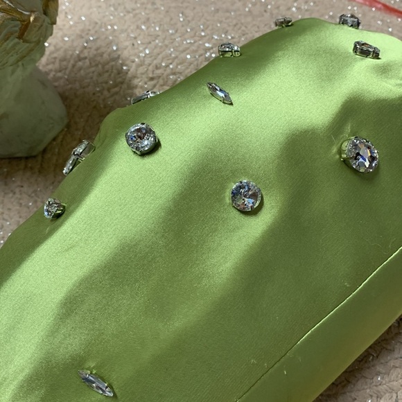 Anthropologie Maeve Frank’s clutch purse new green 2 straps - Picture 9 of 10